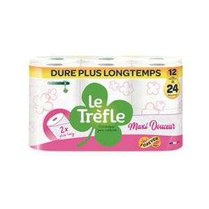 Le Trefle Papier toilette rouleau maxi douceur x 12 (Wine And More, neuf)