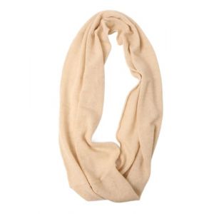 Prettystern XL 100% laine cachemire Echarpe &agrave; boucles unisexe Cashmere tubulaire Tube Foulard ronde tricot&eacute;e couleur unie rond Femme Homme beige (PrettyLand.eu, neuf)