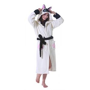 ATOZ Peignoir Doux Femme Animaux de Dessin Animé Flanelle Pyjama Robe Bain Chat Siamois Pour S (Asesi, neuf)