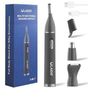Tondeuse pour poils du nez, rechargeable par USB Tondeuse Nez Oreilles Homme Coupe Poils Nez Et Oreilles, 3 en 1, avec double lames de coupe, pour sourcils et visage sans douleur pour hommes (ULAIDO-FR, neuf)