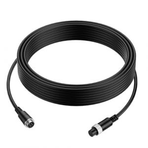 Laroal Câble de caméra de recul à 4 broches Câble à ressort de 5 m Câble vidéo de voiture pour camion Remorque Camping-car Bus Camping-car (Laroal, neuf)