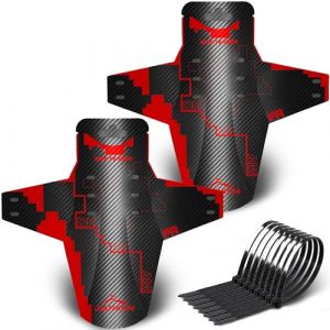 jiankun Garde-Boue VTT 2 pièces Garde-Boue de vélo VTT Protection Anti-éclaboussures pour vélo de 20 à 29 Pouces, Garde-Boue Avant et arrière Compatible (Rouge)… (HRXY-EU, neuf)