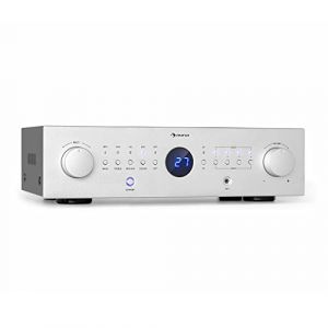 Auna Amplificateur Audio, Amplificateur Hifi Système Stéréo Recepteur Bluetooth Hifi pour Ampli Stereo, Ampli Hifi Contrôle Basses et Aigus, Univers Hi-fi, Amplificateurs 4 Canaux, Télécommande, AUX (Electronic-Star-FR, neuf)