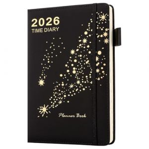 Agenda acad&eacute;mique 2026 une page par jour - Agenda journalier et mensuel de janvier &agrave; d&eacute;cembre - Couverture rigide avec onglet mensuel, poche int&eacute;rieure, marque-page, boucle pour stylo (noir) (Good Shopping  Store, neuf)