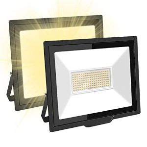SKYWORLD Projecteur LED ext&eacute;rieur 100W, Lumi&egrave;re de Travail 10000LM, Blanc chaud Lumi&egrave;re du Jour, &Eacute;clairage de S&eacute;curit&eacute;, &Eacute;tanche IP66 pour Jardin, Cour, Pelouse, Aire de jeux, Stade (2pi&egrave;ce). (FSYP, neuf)