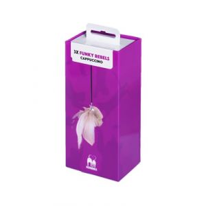 Petrebels Arbre &agrave; chat, 3 pi&egrave;ces, dans une bo&icirc;te cadeau, balle de jeu avec ressort pour montage sur l'arbre &agrave; chat, volants Funky Rebels, couleur cappuccino (Petrebels, neuf)