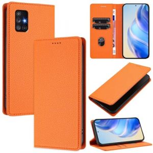 xinyunew Coque pour Samsung Galaxy A71 5G, RFID Blocage Portefeuille Etui &agrave; Rabat, Housse en Cuir PU pour Samsung Galaxy A71 5G, Orange (xinyunew, neuf)