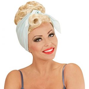 Coiffure de femme pin-up Perruque Rockabilly femme blond perruque de défilé 1950 1960 accessoire costume à thème rock n roll cheveux carnaval femmes années 50 60 chevelure Rockabella mascarade (Amakando GmbH, neuf)
