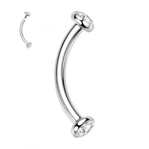 hengkaixuan Piercing en titane G23 pour sourcils - Bijoux pour sourcils, barbell recourb&eacute; 16G, piercing pour le nombril, anneaux pour le nombril, rook, daith, boucles d'oreilles, piercing pour les (hengkaixuan, neuf)