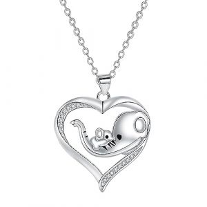 Arrebol Collier Mère et Fille Argent Sterling 925 Collier Éléphant Pendentif Cœur,Cadeaux Originaux pour Femmes Sœurs Enfants Réglable(45cm+5cm) (Arrebol Jewelry, neuf)