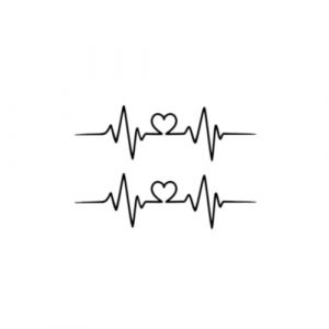 Autocollants de tatouage d'herbe de battement de coeur, autocollants de tatouage imperméables de longue durée d'électrocardiogramme personnalisés originaux, poignet de clavicule de couple (CHJWEIHHERT, neuf)