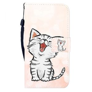 Sunrive Coque pour WIKO VIEW2, Housse Mignon Étui avec Fonction de Support Etui Protecteur Protection Portefeuille Cas Magnétique PU Cuir(Chat 1)+ Stylet OFFERTS (sunrive, neuf)