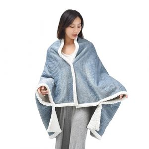 SJTJSPX Ch&acirc;le D'&Eacute;paule Ch&acirc;le de Couverture Chauffante Couverture Plaid en Peluche Multifonction Couverture D'&Eacute;paule de Cou Coussin Hiver Cape Poncho Chaud Sweat Voiture Canap&eacute; Lit Voyage Bureau (QIQIXINXINZI, neuf)