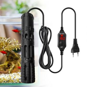 PORFOYO Chauffage d'aquarium 300W, chauffage d'aquarium, chauffage d'aquarium avec affichage num&eacute;rique LED, thermostat r&eacute;glable d'aquarium, mini chauffage d'aquarium pour eau douce et sal&eacute;e 150L-200L (TRUST AND BU, neuf)