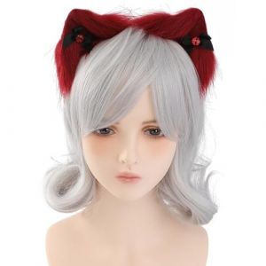 CAZSTYK Bandeaux d'oreilles en peluche avec nœud œil de diable pour filles sur le thème des animes (Yiguanzhuo, neuf)