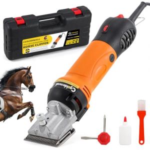 CGOLDENWALL Tondeuse Professionnelle pour Chevaux 690W 2800 tr/min | 6 Vitesses + Câble 5m | Puissance Lourde pour Chevaux, Bovins, Chèvres, Poneys & Animaux à Pelage Épais (Cgoldenwall  Store, neuf)