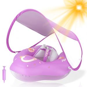 WYRIAZA Bou&eacute;e B&eacute;b&eacute; Bouee Bebe avec Pare Soleil UPF 50+ Am&eacute;liorez Bou&eacute;e B&eacute;b&eacute; 5-16Kgs avec Une Balle d'&Eacute;quilibre pour &Eacute;viter Le Renversement Bouee Bebe Piscine Gonflable (L (6-36 Mois)) (WYRIAZA, neuf)