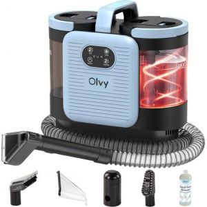 Olvy Nettoyeur de Tapis PRO – Aspirateur Injecteur-Extracteur avec Fonction Vapeur – Nettoyeur à Vapeur 100°C – Appareil Nettoyeur de Canapé – Nettoyeur de Tapis Humide – avec Détergent – 1650W – Nett (Olvy, neuf)