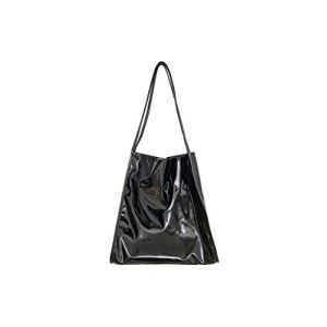 Ulisty Femmes Sac en Cuir Verni Doux Cabas Décontractée Sac d'épaule Mode Sac à Main noir (howoo, neuf)