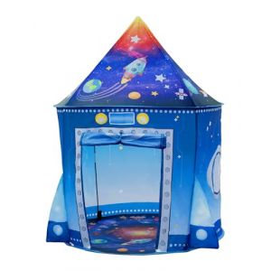 Tente Enfant Intérieur Extérieur Fusée Tente de Jeux Enfant Astronaute Espace pour Garçons Filles Tipi Jeu Pop-up Portatif avec Sac de Transport pour Maison Jardin (PANEU, neuf)