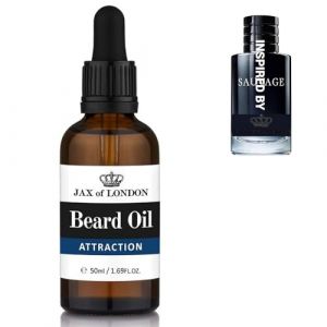 Jax of London Huile barbe Attraction pour homme, huile de soin pour la barbe, huile de croissance pour la barbe pour homme, compos&eacute;e de vitamine E, d'huile d'amande, d'huile de jojoba, parfum luxueux (JAX OF LONDON, neuf)