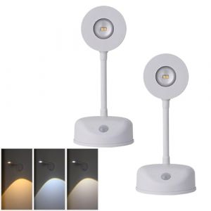 Lampe for tableau avec détecteur de mouvement, spot mural rechargeable, fonctionne à piles, applique murale LED sans fil, rotation à 360°, éclairage d'accentuation à intensité variable for peintures(C (qihangkuajing, neuf)