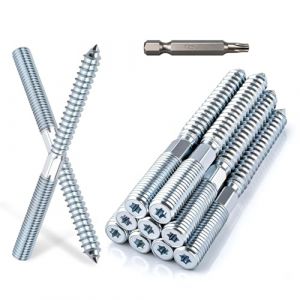 XRXYMQ 20 Pi&egrave;ces Tige Filet&eacute;e M8 x 100 mm Vis Double Filetage Argent Tige Filet&eacute;e Acier Zingu&eacute; Vis B&eacute;ton Sans Cheville Boulon M8 Pour l'Assemblage de Meubles et l'Installation au Plafond (yangmeiqiao, neuf)