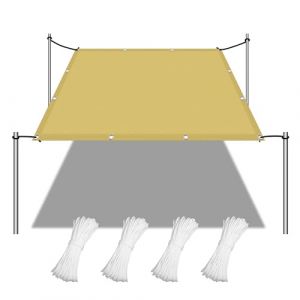 Voile d'ombrage Étanche 250 x 400 cm Imperméable PES Protection 98% UV Sun Shade Sail Shade Sail avec Le Kit de Fixation pour Pergola Fleurs Patio Lawn, Jaune Sable (LvLiangShiLiShiQuGuoZhenDianZiShangWuYouXianGongSi, neuf)