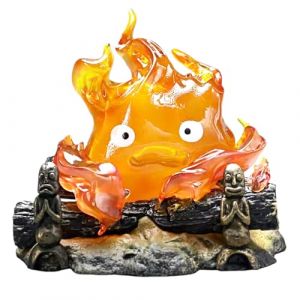 AXVRAV Calcifer Veilleuse, lampe calcifer, 12 cm, ornement mignon d'elfe de feu anim&eacute;, lampe d'ambiance, collection Ornement Jouet pour cadeau Halloween Bureau Mod&egrave;le Ornements (CARS TRUCKS ONLINE, neuf)