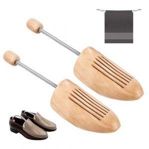 Koxtyzo Embauchoir en Bois, Embauchoirs &agrave; Chaussures pour Femmes et Hommes avec Sac de Rangement, Respirant et Infroissabl, pour Bottes, Chaussures Habill&eacute;es et Baskets, Tailles 42-46 (GLOBEMAZE, neuf)