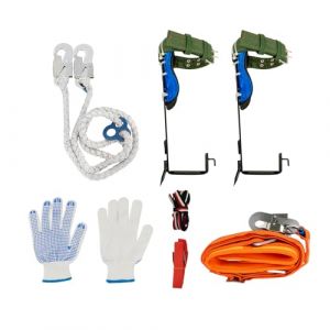 FROPIJ Kit d'&eacute;quipement d'escalade pour arbre, crampons forestiers, capacit&eacute; de charge de 100 kg, kit d'escalade pour arbres, aide &agrave; l'escalade avec corde de s&eacute;curit&eacute;, sangle de cheville, sangle de (Alibov, neuf)