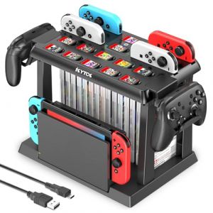 Kytok Support Tour de Rangement pour Nintendo Switch/OLED, Chargeur Manette Switch & Support Manette SW/OLED, Multifonctionnelle Tour Stockage Accessoires Jeux S Witch avec Chargeur Joycon S-Witch (ENUOO, neuf)