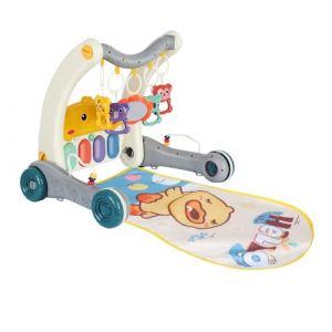 Tapis de jeu pour bébé avec piano, Tapis de jeu, Tapis d'activités bébé 0 à 12 mois, marcheur d'apprentissage garçon et fille, apis d'éveil bébé évolutif -72 * 43,5 * 42,5 cm-Gris (Hechheu, neuf)