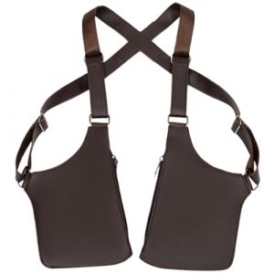 Sac Antivol &Agrave; Double &Eacute;paule en Cuir PU - Harnais De S&eacute;curit&eacute; R&eacute;tro, Portefeuille Cach&eacute; Sous Les Aisselles Pour Hommes, Holster Epaule Double (Guohuashangmao-uk, neuf)