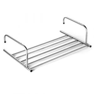 Bizcasa Séchoir à Linge, Séchoir Express Séchoir Suspendu, Bras Pliables, Etendoir à Linge Acier Inoxydable Métallique, Balcon/Radiator/Balustrade, pour étendre sécher (42-73cm) (CHERRY-TECH, neuf)
