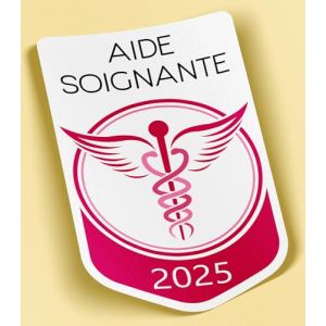 SC ® - Sticker/Autocollant - Vignette Caducée 2025 - Aide Soignante - Type de Pose Vitrophanie* (S'applique sur Le Pare-Brise à l'intérieur du véhicule) (S-C, neuf)