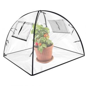 Mini serre de jardin, 56 x 56 x 56 cm, pop-up, en PVC transparent, tente d'hivernage pour plantes, housse de plantes, petite serre d'extérieur pour jardin, fleurs, semis, balcon, légumes (HQ SHENG LIMITED, neuf)