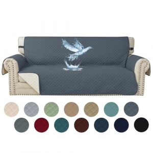 YSTELLAA Impermeable Housse Canapé 3 Places, Housse De Canapé avec Accoudoirs, Universelle Protege Canape, Répulsif Liquide, Antidérapante Épaissi, Protection Griffures, Bleu Gris (YSTELLAA, neuf)