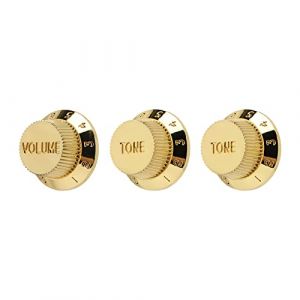 Bouton de Volume de Basse électriqueBouton de PotentiomètreBouton de Guitare, 3 Pièces Bouton de Volume de Basse électrique en Plastique 2T1V Bouton de Potentiomètre de Guitare (Huidel, neuf)