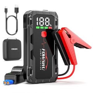 FOWAWU 7000A Booster Batterie Voiture (12L d'essence/10L de Diesel), 26800mAh 12V D&eacute;marreur de Batterie de Voiture Portable avec Pinces Intelligentes, QC 3,0, 2,5 inch Grand &eacute;cran LCD, Lumi&egrave;re LED (FOWAWU FR, neuf)