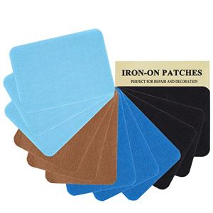 Lot de 12 écussons thermocollants de qualité supérieure - Colle forte - 100 % coton - Kit de réparation - Dimensions : 7,5 x 10,5 cm (J. CARP, neuf)