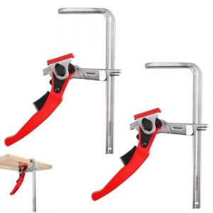 Nastopee Serre Joint, 2 Pièces Serre Joint Rail de Guidage Menuisier avec Capacité de 160mm et Profondeur de Gorge de 60mm Pince de Serrage à Dégagement Rapide pour Le Ponçage Meulage et la Coupe (SILVER LION Limited, neuf)