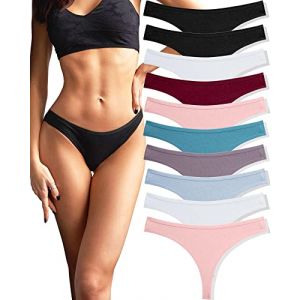 FINETOO String Coton Femme Tanga Sexy Chic Culotte Confortable Tanga Menstruelle Lingerie Erothique Lot de 10 S-XL (FINETOO Underwear, neuf)