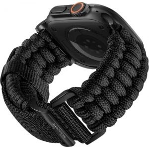 Bandletic Paracorde en nylon tiss&eacute; &agrave; la main compatible avec Apple Watch &ndash; Bracelet d'ext&eacute;rieur avec boucle SS 316L pour iWatch Ultra 3/2/1 49 mm, 46 mm (Series 11/10), 45 mm (9/8/7), 44 mm (SE3/SE2 (Bandletic-FR, neuf)