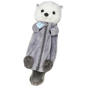 JAHEMU Trousse &agrave; Crayons en Peluche Loutre de Mer Etui &agrave; Crayon Mignon Trousse Scolaire Enfant Sac &agrave; Crayons Loutre Marine en Peluche Sac de Papeterie Fournitures de Bureau &Eacute;tudiants (JAHMEU, neuf)