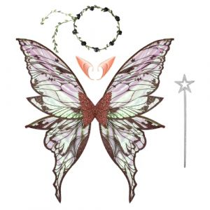 Aislor Femmes Ensemble Ailes De Papillon Baguettes Ailes De F&eacute;e Pour Adultes Oreilles D'elfe Enfant Ailes D'ange F&ecirc;te D'anniversaire Carnaval Cosplay Brun Taille unique (Aislor EU, neuf)