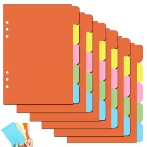 30 Feuilles Intercalaires Classeur A5 Intercalaire Intercalaires Multicolore Intercalaire Classeur Fiches avec 6 Trous pour S&eacute;parateurs A5 Cahier &agrave; Anneaux (SAIJIAN, neuf)