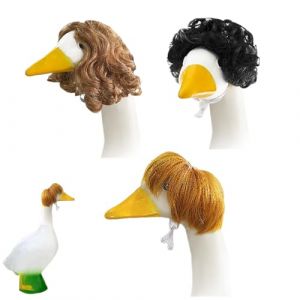 Perruque Canard de Porche,Ensemble Statues Canard Pelouse | Accessoires Déguisement Drôles Décoration Extérieure Résistante Intempéries pour Jardin Terrasse (Beizhqn, neuf)
