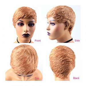 Perruques Cheveux Humains Perruques de cheveux humains droites courtes couleur cheveux humains petites perruques femmes noires bon marché perruques de cheveux humains Perruque Décorative Cosplay(07) (duduwuww, neuf)