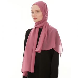 Hijab En Mousseline Pour Femme - Hijab Femme Musulmane Voile Bubblegum - &Eacute;charpe L&eacute;g&egrave;re Pour Dames - Foulards Islamiques Modernes En Mousseline Pour Dames - Ch&acirc;le Pour Robe De Pri&egrave;re (Bubblegum) (ShawlFactory, neuf)